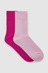 Cos 2-pack Ribbed Panel Socks In Pink