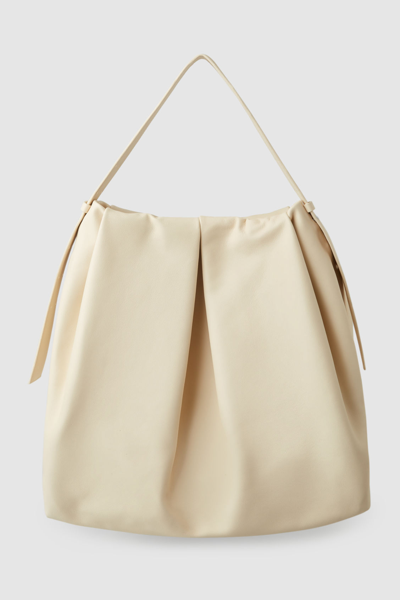 Cos Oversized Leather Shoulder Bag In White ModeSens