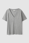Cos V-neck T-shirt In Grey