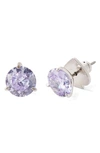 Kate Spade Brilliant Statements Mini Tri-prong Studs In Light Amethyst