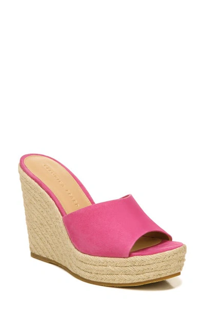 Veronica Beard Dali Metallic Leather Wedge Espadrilles In Hot Pink