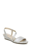 Shop Lifestride Yasmine Wedge Sandal In Silver Synthetic