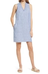 Tommy Bahama Cabana Stripe Sleeveless Shift Dress In Lt Sky