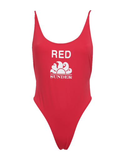 Sundek One-piece Swimsuits In Red
