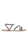 Ancient Greek Sandals Toe Strap Sandals In Khaki