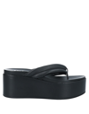 Unlace Toe Strap Sandals In Black