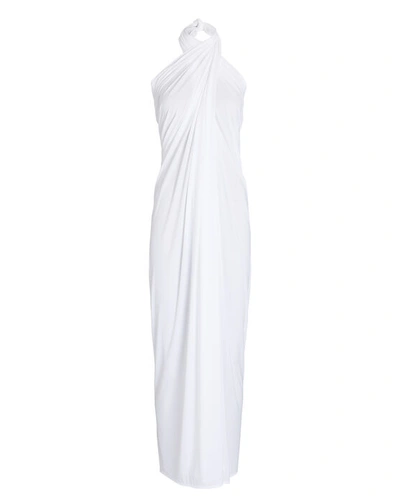 Norma Kamali Ernie Scarf Pareo Midi Dress In White