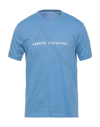 Armani Exchange T-shirts In Pastel Blue