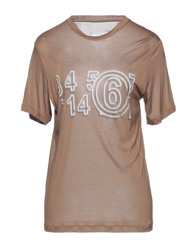 Mm6 Maison Margiela T-shirts In Brown