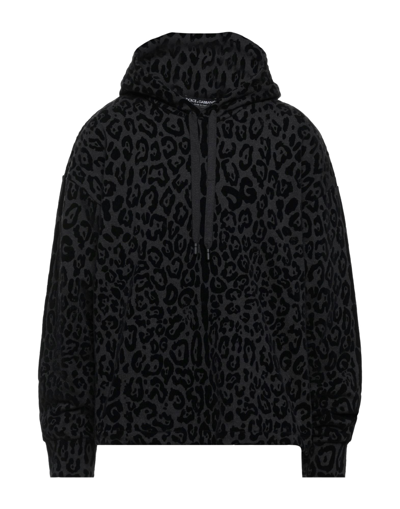DOLCE & GABBANA DOLCE & GABBANA MAN SWEATSHIRT BLACK SIZE XL COTTON, POLYAMIDE, VISCOSE