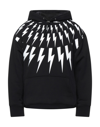 Neil Barrett Fairisle Thunderbolt Cotton Sweatshirt In Black