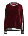 Dolce & Gabbana Bordeaux Velvet Round Neck Pullover Sweater In Red