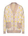 Drôle De Monsieur Geometric Button-down Cardigan In Beige