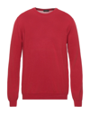 Zanone Man Sweater Red Size 46 Cotton