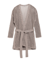 Agnona Belted Cashmere Knit Cardigan In Sand