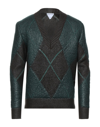 Bottega Veneta Coated Argyle-knit Jumper In Dark Brown