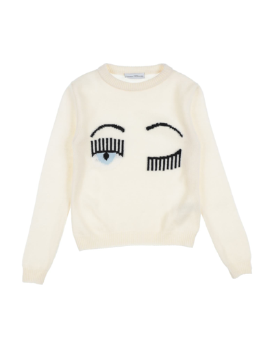 Chiara Ferragni Babies'  Toddler Girl Sweater Ivory Size 5 Merino Wool In White