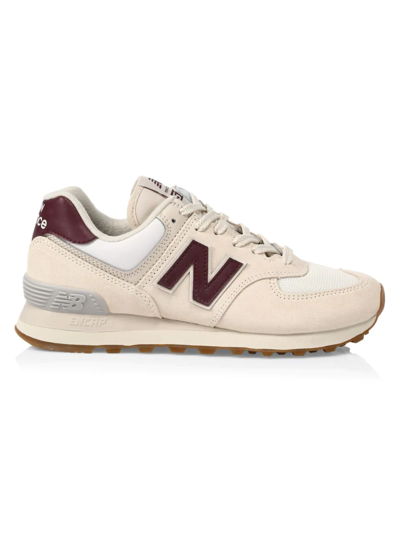 New Balance 574 Sneaker In Moonbeam/ Burgundy