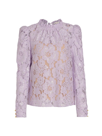 Wayf Emma Lace Blouse In Lavender