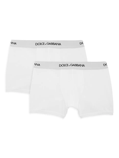 Dolce & Gabbana Kids' Little Boy's & Boy's Logo-waist Boxer Briefs In White