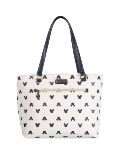 Picnic Time Mickey Mouse Uptown Cooler Bag In Cream With Navy Blue