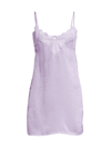 IN BLOOM WOMEN'S VIOLET SATIN LACE-TRIM CHEMISE
