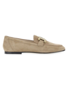 TOD'S WOMEN'S 79A KATE CHAIN SUEDE LOAFERS