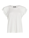 Paige Linnea Flutter Sleeve T-shirt In White