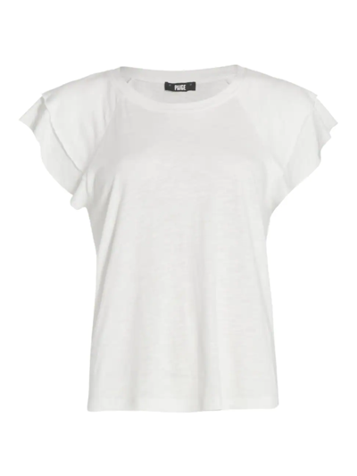 Paige Linnea Flutter Sleeve T-shirt In White