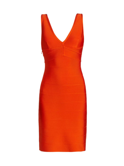 Vera Wang Bride Sarah Sleeveless Body-con Minidress In Tangerine