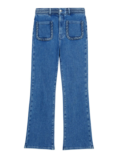 Maje Jeans With Braided Detailing In Blue