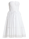 Dolce & Gabbana Women's Tuta Lace-up Cotton Twill Dress In Bianco Ottico