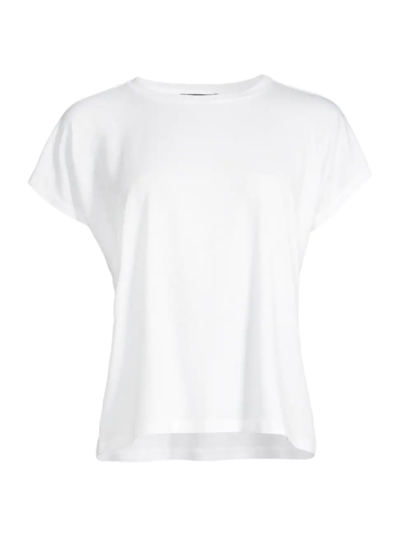 Eileen Fisher Crewneck Boxy Jersey Top In White