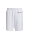 Moschino Logo-print Organic Cotton Shorts In Fantasy Print White