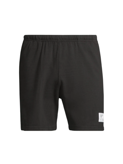 Pasadena Leisure Club Leisure Straight-leg Logo-appliquéd Cotton-jersey Shorts In Black