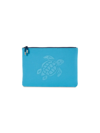 Vilebrequin Embossed Turtle Zip-up Pouch In Blue