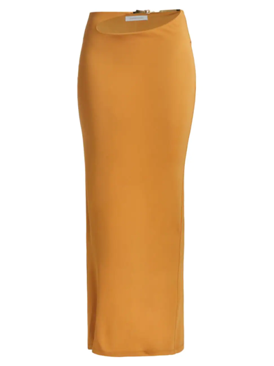 Christopher Esber Buckled Cutout Jersey Maxi Skirt In Caramel