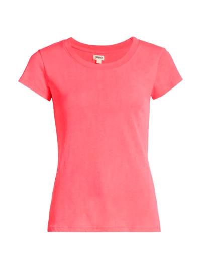 L Agence Cory High-low Tee In Diva Pink