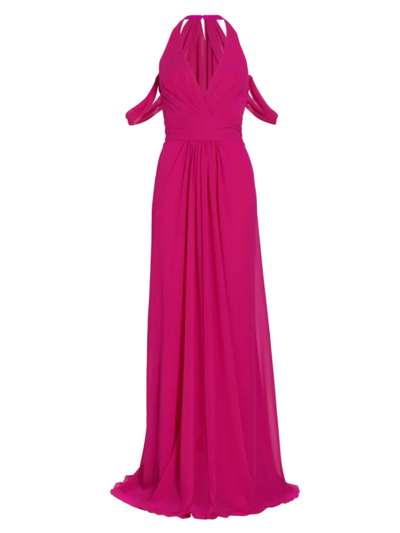 Vera Wang Bride Elvelyne Halter Gown In Fuchsia