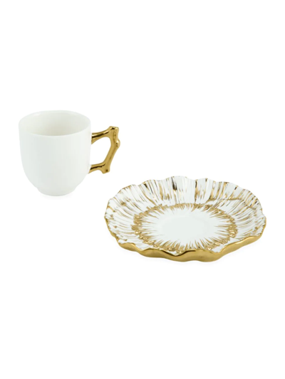 Michael Aram Anemone 2-piece Cup & Saucer Demitasse Set