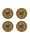 Joanna Buchanan Palm Tree Coasters 4-piece Set In Gold