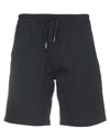Sandro Alpha Straight-leg Mid-rise Cotton-blend Shorts In Blue