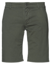 Grey Daniele Alessandrini Man Shorts & Bermuda Shorts Military Green Size 29 Cotton, Elastane