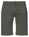 Grey Daniele Alessandrini Man Shorts & Bermuda Shorts Military Green Size 33 Cotton, Elastane