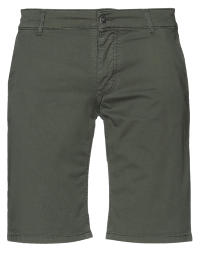 Grey Daniele Alessandrini Man Shorts & Bermuda Shorts Military Green Size 28 Cotton, Elastane In Green