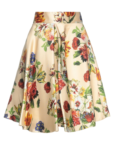 Dolce & Gabbana Mini Skirts In Beige