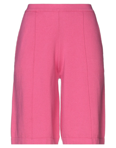 Bruno Manetti Woman Shorts & Bermuda Shorts Fuchsia Size 6 Cotton In Pink