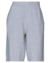 Bruno Manetti Woman Shorts & Bermuda Shorts Grey Size 6 Cotton
