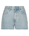 SLVRLAKE SLVRLAKE WOMAN DENIM SHORTS BLUE SIZE 30 COTTON