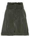 Federica Tosi Woman Shorts & Bermuda Shorts Military Green Size 8 Polyester, Elastane In Green